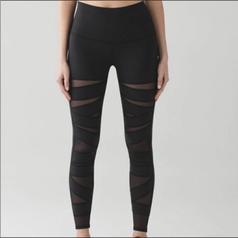 lululemon athletica Black Mesh Panel Leggings